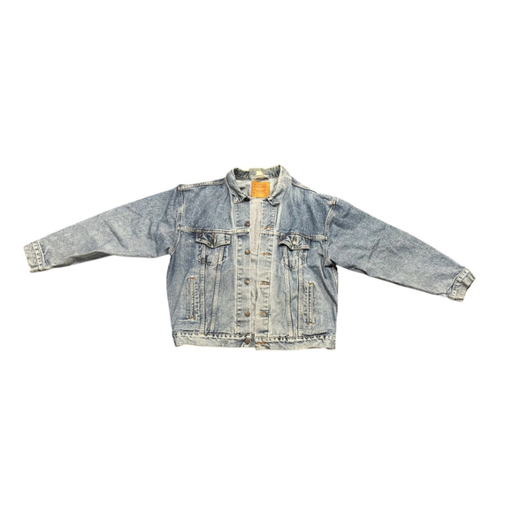 Vtg 80s Levi’s Denim Tucker Jacket Harley-Davidson Patch Made in USA Sz XL - Picture 10 of 14